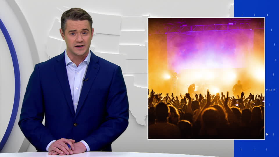 Concert image replaces the title graphic beside the presenter
